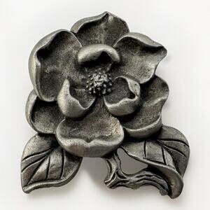 Vintage Lindsay Claire Designs Pewter Beautiful Wild Rose Flower 1”x1” Pin